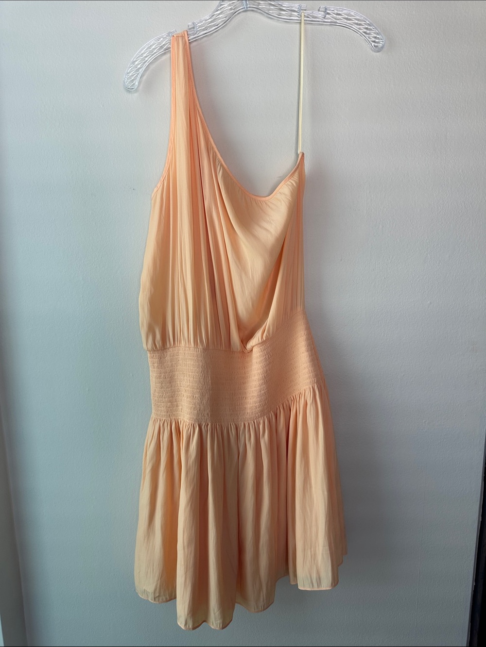 Ramy Brook White One-Shoulder Floral Romper with Turquoise & Tan Print
